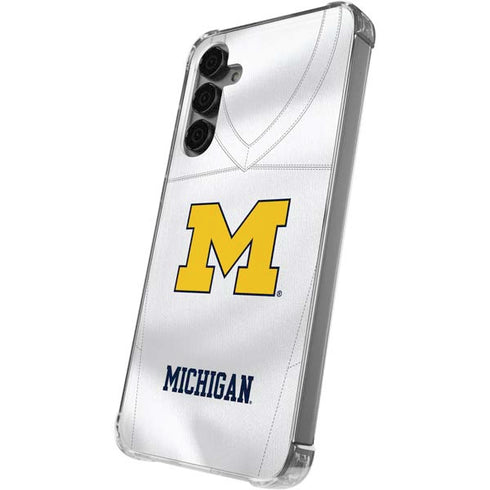 University of Michigan White Jersey Galaxy S24 Plus Clear Case